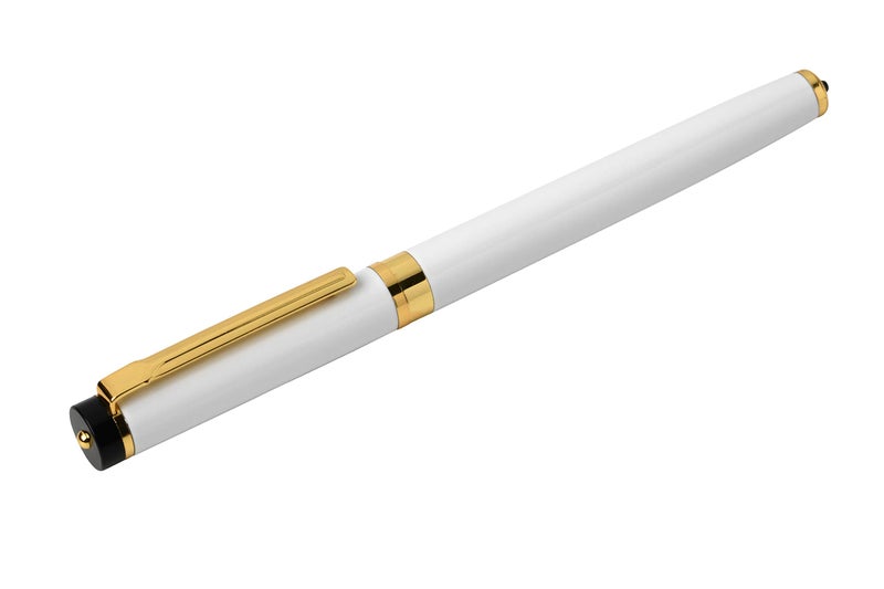 Dryden Designs Fountain Pen. Medium Nib Premium Box | 6 Ink Cartridges Included (Pearl White) - Image 3